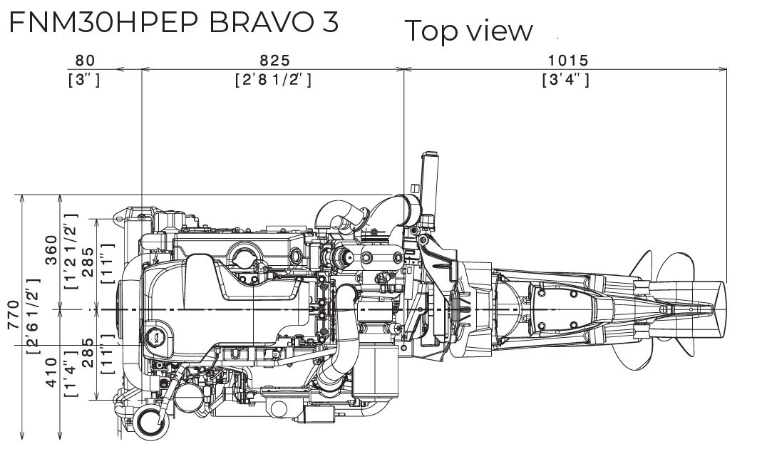 FNM 30HPE dízel hajómotor 270 lóerő, Mercruiser Bravo 3 SternDrive